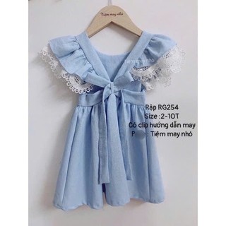 RG254_Rập giấy may đầm hở lưng cánh tiên