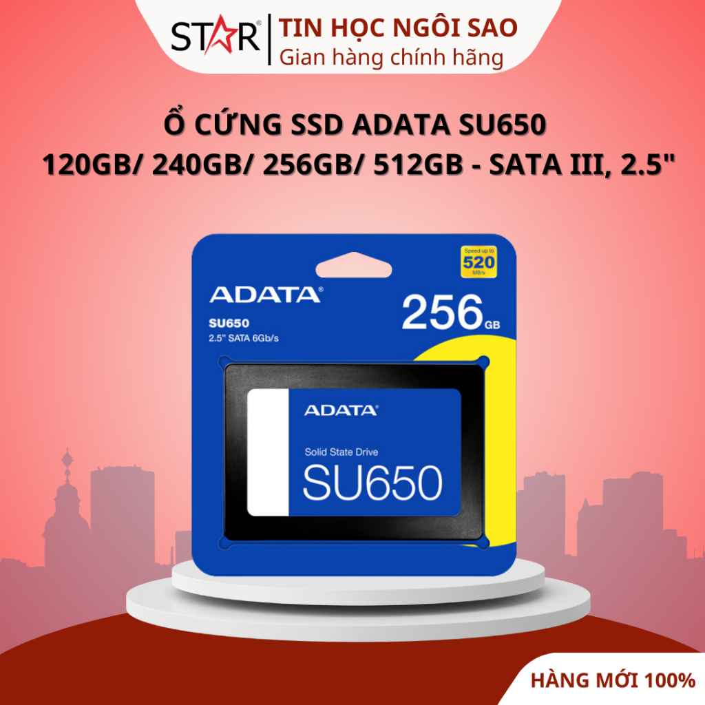Ổ cứng SSD 120GB/240G/256GB/512GB Adata SU650 Sata III 6Gb/s TLC - Bảo hành 36 tháng