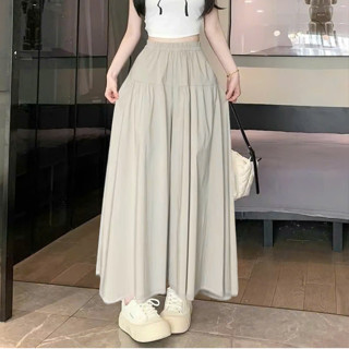 Quần Nhún Ống Rộng Dáng Dài Giả Chân Váy Midi Dáng Xoè Màu Be Đen Nâu Ghi Mẫu Mới 2025 (QD81-DÀI)