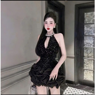  ĐẦM KIM SA CỔ YẾM PHỐI VOAN DÁNG BÍ 