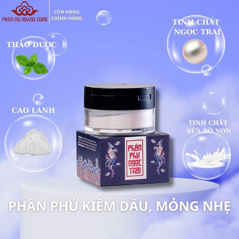 Phấn Phủ Ngọc Trai Kiềm Dầu Phấn Nụ Hoàng Cung 2 Màu Trọng Lượng 25g