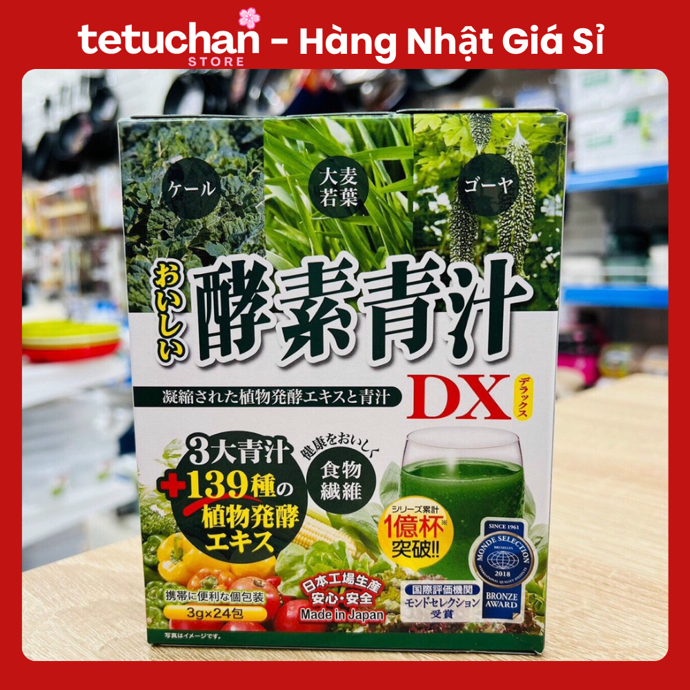 Bột rau xanh củ tổng hợp OISHII ENZYME AOJIRU DX (3g x 24 gói) Nhật Bản