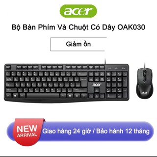 Bộ Bàn Phím Chuột Có Dây Acer Nút Giảm ồn Phù Hợp Cho Máy Tính để bàn, Laptop