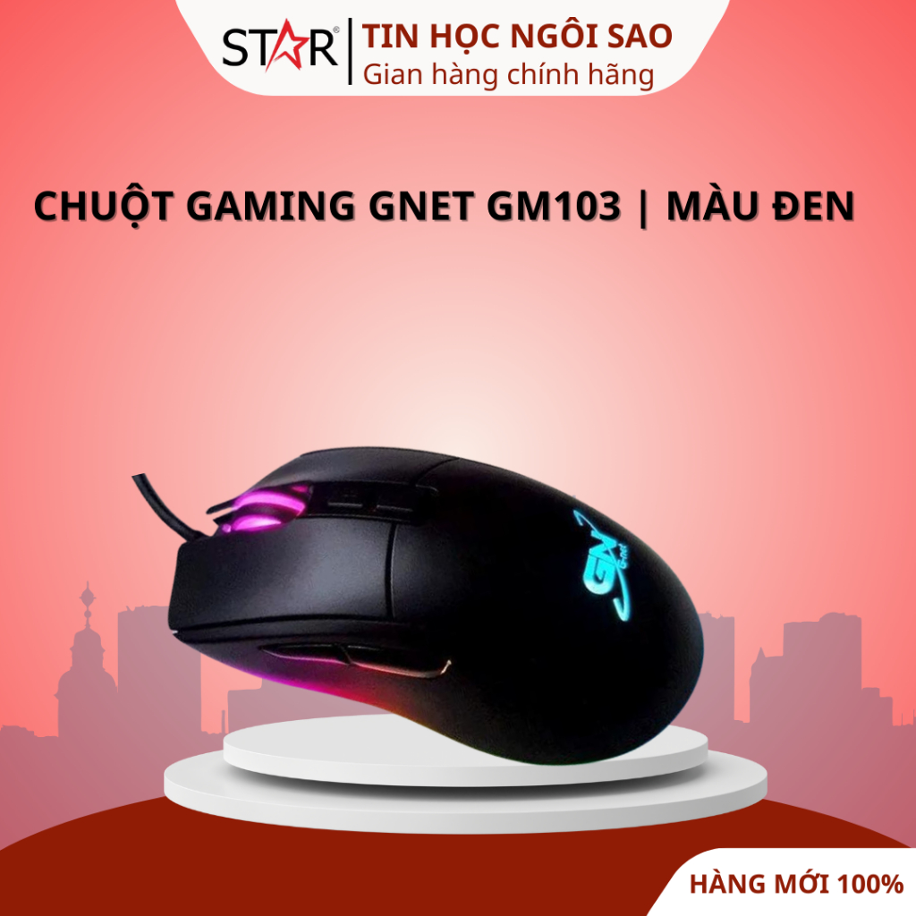 Chuột Gaming GNET GM103 | Màu Đen - Bảo hành 12 tháng