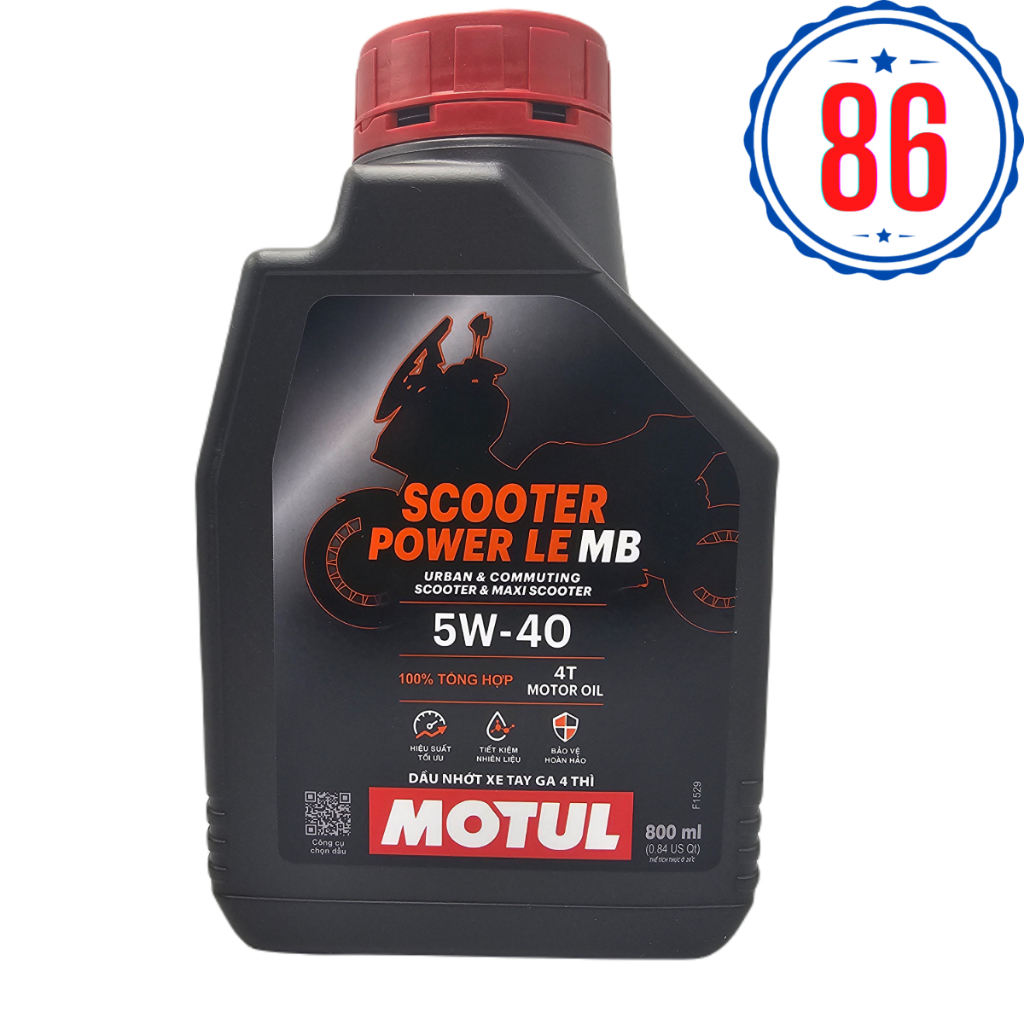 Nhớt tổng hợp 100% xe tay ga MOTUL SCOOTER POWER LE 5W40