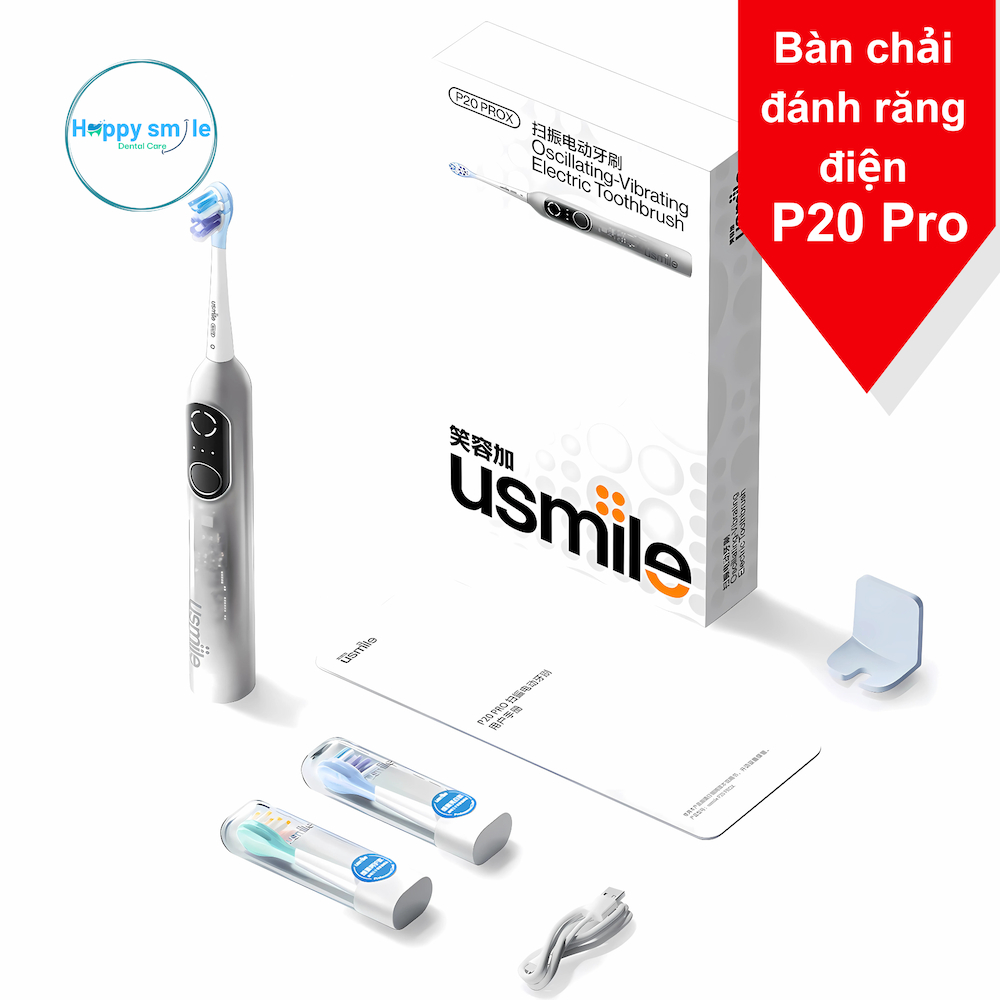 Bàn chải đánh răng, điện sóng âm thông minh Usmile P20 Pro