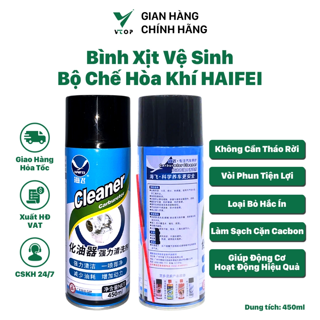 Xịt chế hòa khí Xe máy Ô Tô, xịt vệ sinh Bình xăng con, xịt vệ sinh chế hòa khí