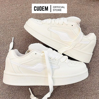 Giày nữ thể thao Trắng đế cao 4cm phối da PU chất đẹp full box S86