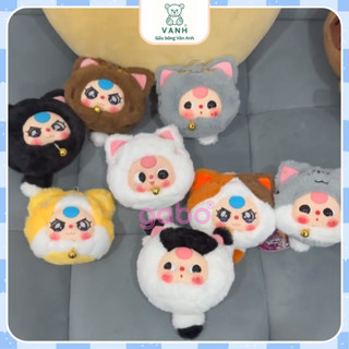 Box Bé Ba Mèo thần tài Lucky cat mini, blind box thỏ thị trấn, BB3 hải sản hàng vn sản xuất ko ca.rd