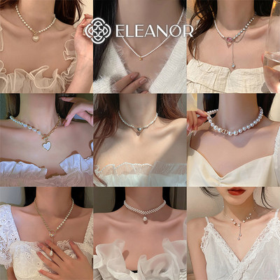 Dây chuyền nữ ngọc trai nhân tạo Eleanor Accessories dạng chuỗi hạt phụ kiện trang sức vòng cổ 9541