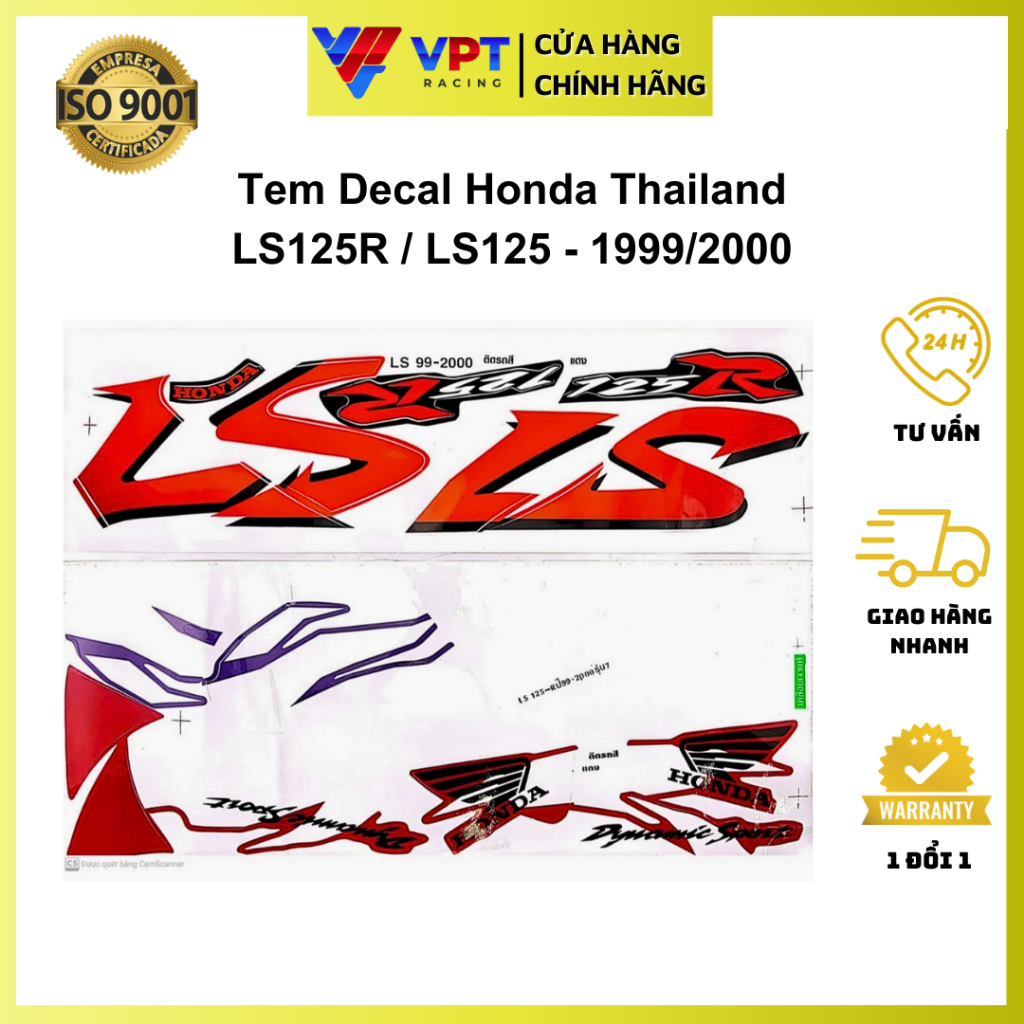 Tem LS125-1999, 2000 trắng chính hãng Thailand T-LS125R