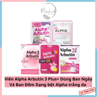 Viên Alpha Arbutin 3 Plus+ Dùng Ban Ngày Và Ban Đêm Dạng bột Alpha giúp da trắng sáng  - Vỉ 10 Viên