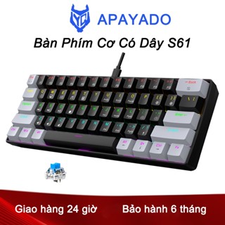 Bàn Phím Cơ Gaming Có Dây APAYADO Có Đèn RGB 61 Phím Công Tắc Xanh