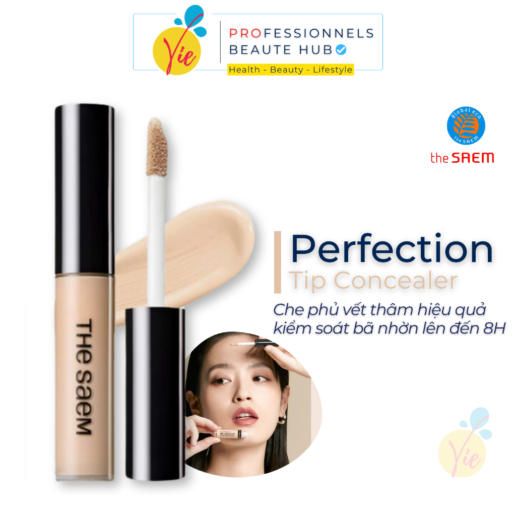 Kem Che Khuyết Điểm THE SAEM Cover Perfection Tip Concealer SPF28/PA++ - Vie Beaute SGN