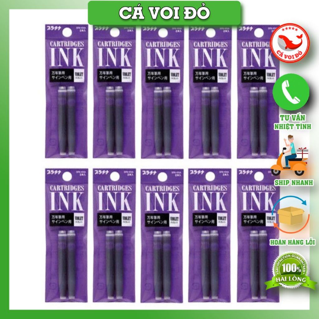 Vỉ 2 ống mực Preppy tím , đen , xanh - SPN-100A - mực Nhật /   CHÍNH HÃNG