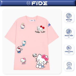 Áo thun FIDE Hello Kitty phông unisex form rộng local brand nam nữ cổ tròn oversize-AT147 (Tặng mèo)