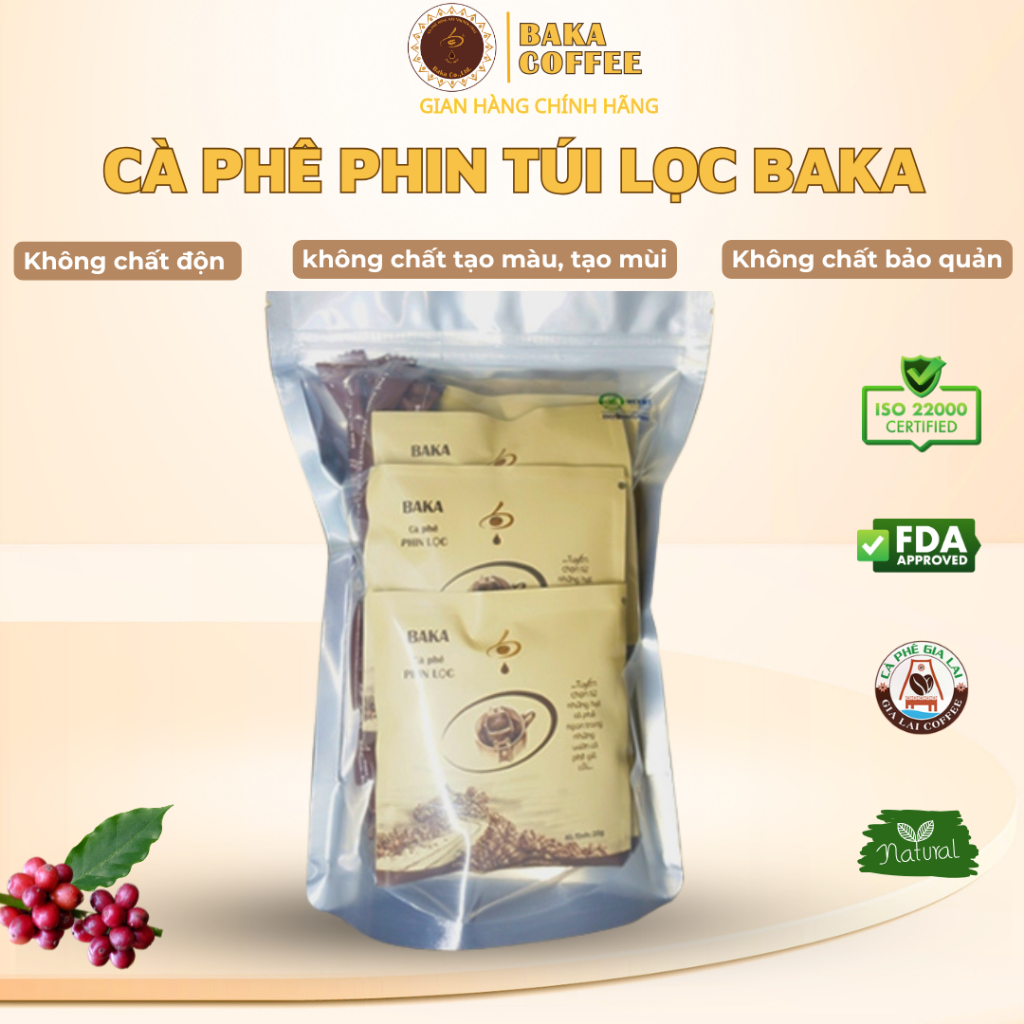 Cà Phê Phin Túi Lọc Baka Coffee (Túi Zip)
