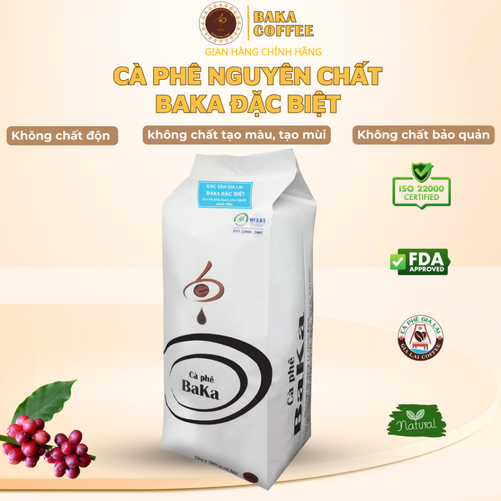 Cà phê Đặc Biệt Baka Coffee nguyên chất - Quả chín chọn lọc - Hậu ngọt sâu - Pha Specialty