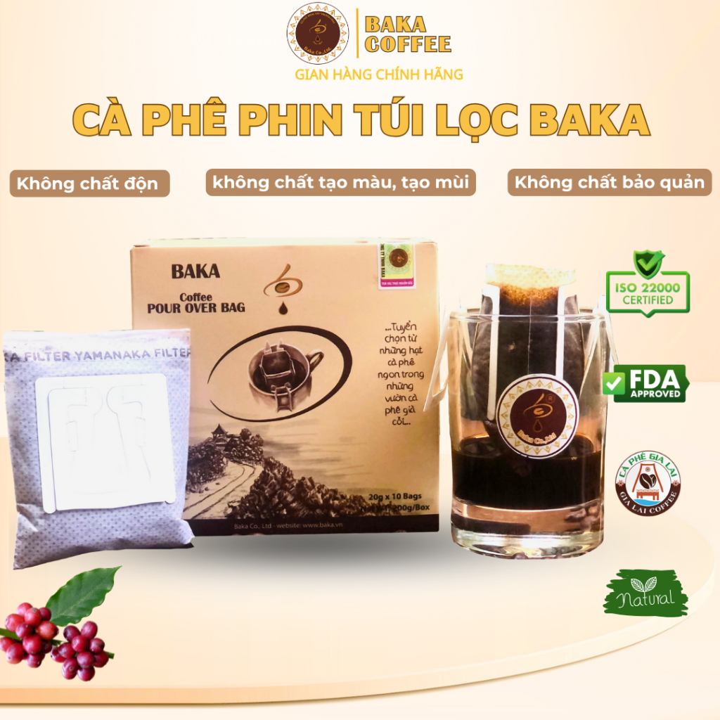 Cà Phê Phin Túi Lọc Baka Coffee (Hộp)