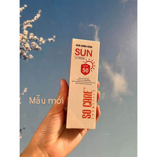 Kem chống nắng SO CARE SPF 50+++ mẫu mới mềm mịn tự nhiên dưỡng trắng da mặt che mờ khuyết điểm Wego_Cosmectics