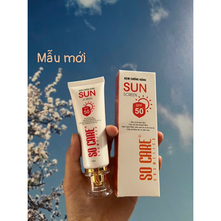 Kem chống nắng SO CARE SPF 50+++ mẫu mới mềm mịn tự nhiên dưỡng trắng da mặt che mờ khuyết điểm Wego_Cosmectics