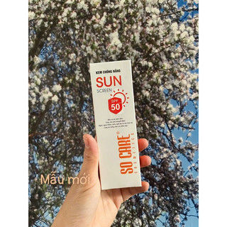 Kem chống nắng SO CARE SPF 50+++ mẫu mới mềm mịn tự nhiên dưỡng trắng da mặt che mờ khuyết điểm Wego_Cosmectics