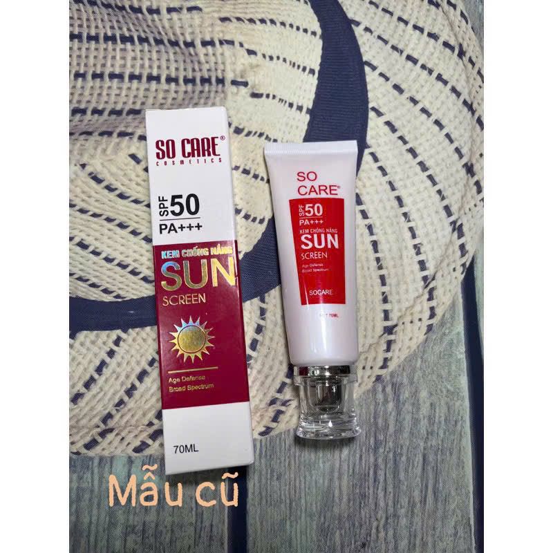 Kem chống nắng SO CARE SPF 50+++ mẫu mới mềm mịn tự nhiên dưỡng trắng da mặt che mờ khuyết điểm Wego_Cosmectics