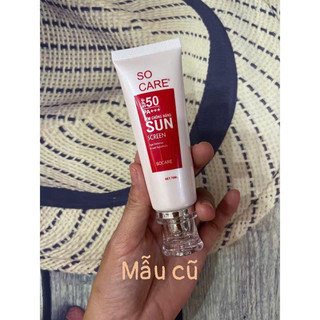 Kem chống nắng SO CARE SPF 50+++ mẫu mới mềm mịn tự nhiên dưỡng trắng da mặt che mờ khuyết điểm Wego_Cosmectics