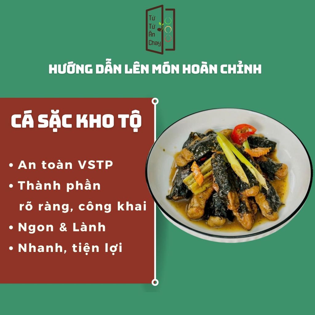 Cá sặc kho tộ chay, sản xuất tại Việt Nam, đảm bảo VSATTP, bổ sung đạm tốt cho sức khoẻ, gói 500gr