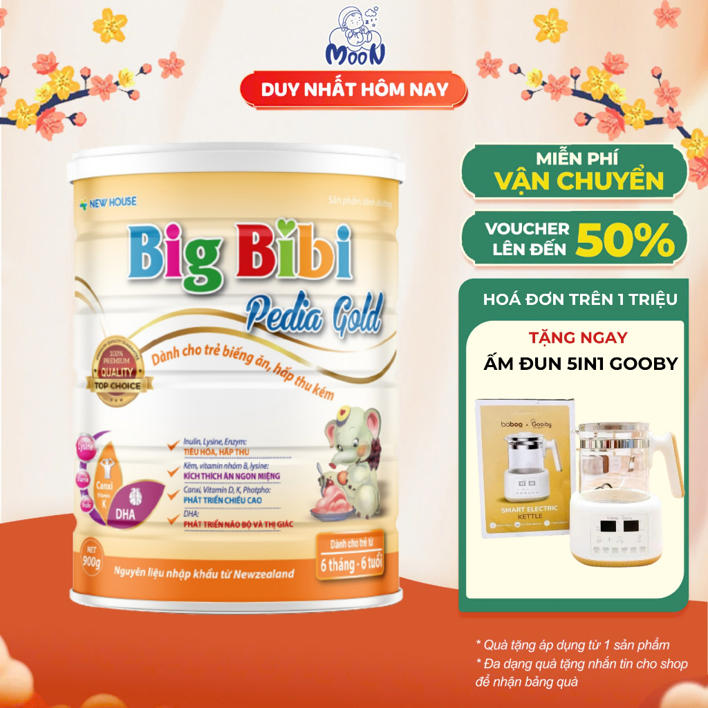Sữa Big Bibi Pedia Gold 400-900g- Sữa dinh dưỡng giúp trẻ ăn ngon miệng, tiêu hóa tốt, phát triển nã