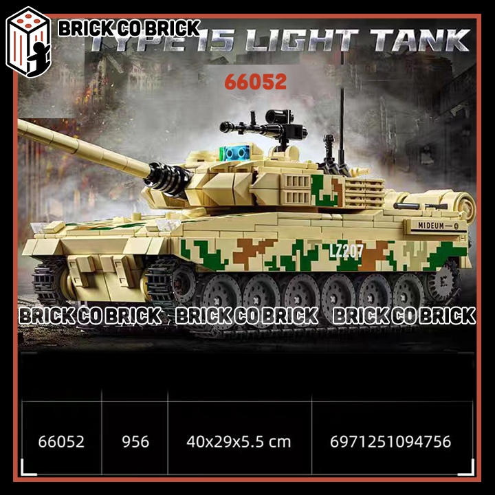 Xe Tank Hạng Nhẹ TYPE 15  Mô hình Nhân vật Xe Tank Quân đội Thế Chiến Mô hình Tank Quân sự 66052