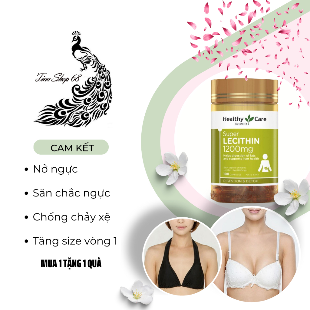Viên uống mầm đậu nành HEALTHY CARE tăng vòng 1 săn chắc ngực nâng ngực mầm tăng vòng 1 chống chảy x