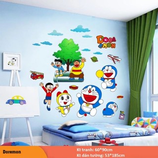 TRANH DECAL DÁN TƯỜNG HOẠT HÌNH DORAEMON - GẮN VỚI TUỔI THƠ - Chú Mèo Máy Doremon -Nobita
