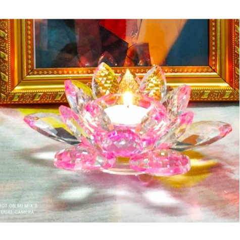 ĐÈN NẾN PHA LÊ HOA SEN 18 CÁNH