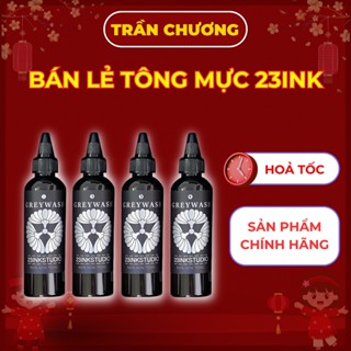 Mực 23 ink: Set mực xăm tattoo nhật cổ grey wash 23 ink Anh Việt - bán lẻ 4 chai pha sẵn