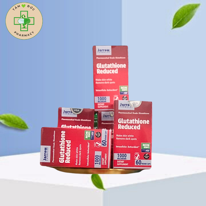 COMBO Viên Trắng Da Glutathione Reduced (Jarrow Fomulas) 1000mg 60V