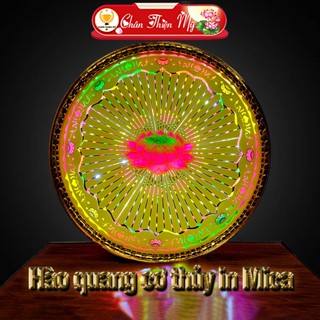 Đèn Hào Quang Phật In UV Hoa Sen 3D CHÂN THIỆN MỸ, Decor Trang Trí Bàn Thờ Gia Tiên Và Tượng Phật