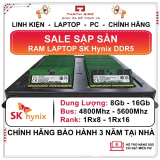 RAM Laptop DDR5 SK Hynix 32GB/16GB/8GB Bus 5600/4800 - Chính hãng, Bảo Hành 3 Năm