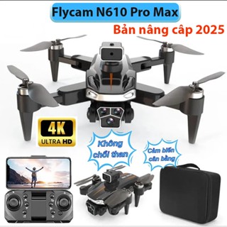 Flycam drone máy bay điều khiển từ xa n610, máy bay flycam 3 camera 8k, định vị gps tự bay về