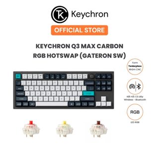 Bàn phím cơ không dây Keychron Q3 Max Carbon Black RGB Hotswap (Gateron Sw)