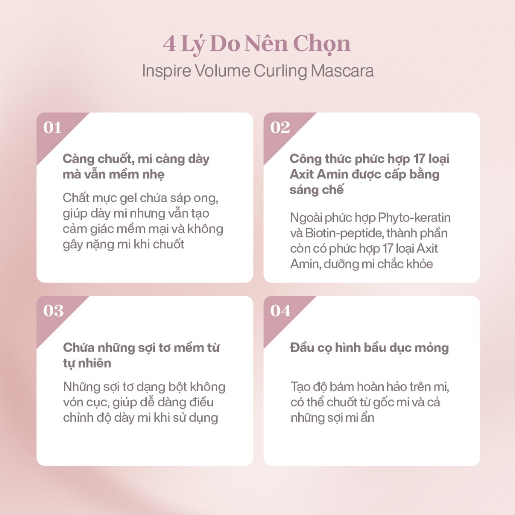 [SĂN DEAL KHAI XUÂN] Mascara Chuốt Dày Mi Định Hình Mi Tốt mude Inspire Volume Curling Mascara (10ml & 8ml) | BigBuy360 - bigbuy360.vn