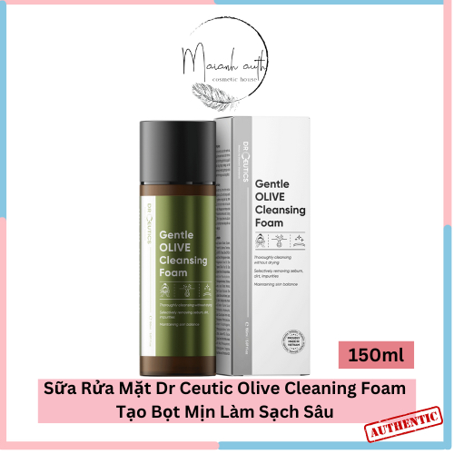 Sữa Rửa Mặt DrCeutics Olive Tạo Bọt Mịn Làm Sạch Sâu SRM Dr Ceutics Loại Bỏ Bã Nhờn Da Mặt 150ml