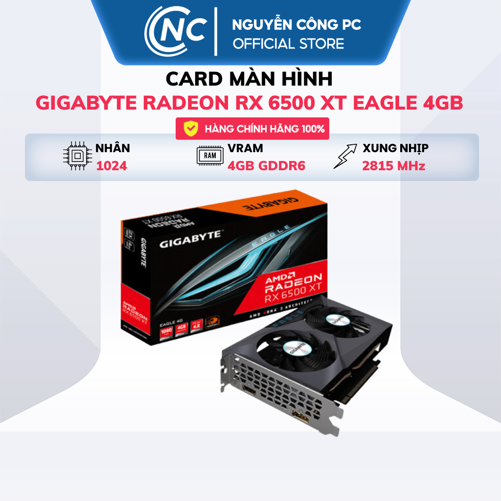 Card màn hình Gigabyte Gaming OC / Eagle RX 6500 XT 4G - NEW -  BH 3 năm