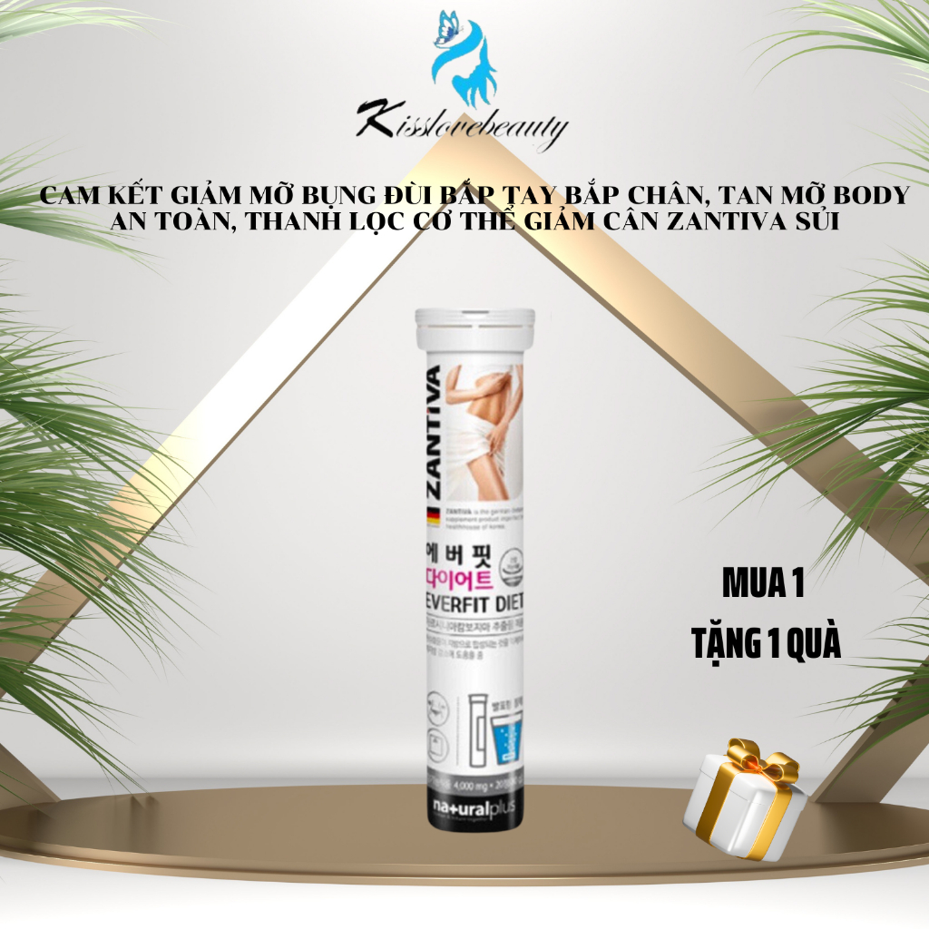 Giảm cân Zantiva sủi giảm cân cấp tốc từ 3-12kg an toàn giảm mỡ bụng đùi bắp tay bắp chân tan mỡ body thanh lọc cơ thể -