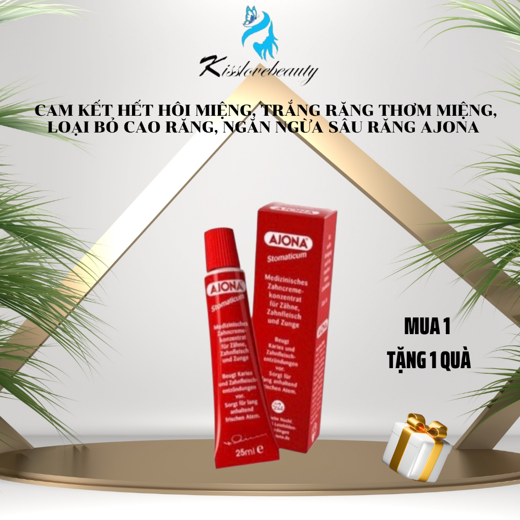 Đánh răng Ajona kem đánh răng cam kết hết hôi miệng trắng răng thơm miệng loại bỏ cao răng ngăn ngừa