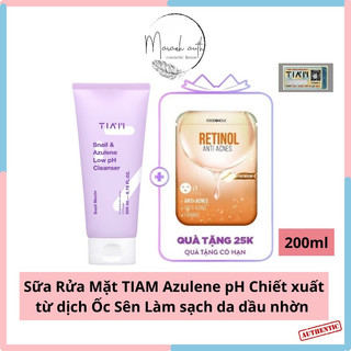  Sữa Rửa Mặt TIAM Ốc Sên Sạch Sâu Phù Hợp Da Nhạy Cảm Loại Bỏ Dầu Nhờn Da Dầu 200ml 
