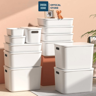 Hộp Nhựa Đựng Đồ Có Nắp Nhiều Kích Thước, Hộp Đựng Đồ Màu Trắng Đơn Giản Sang Trọng Q030