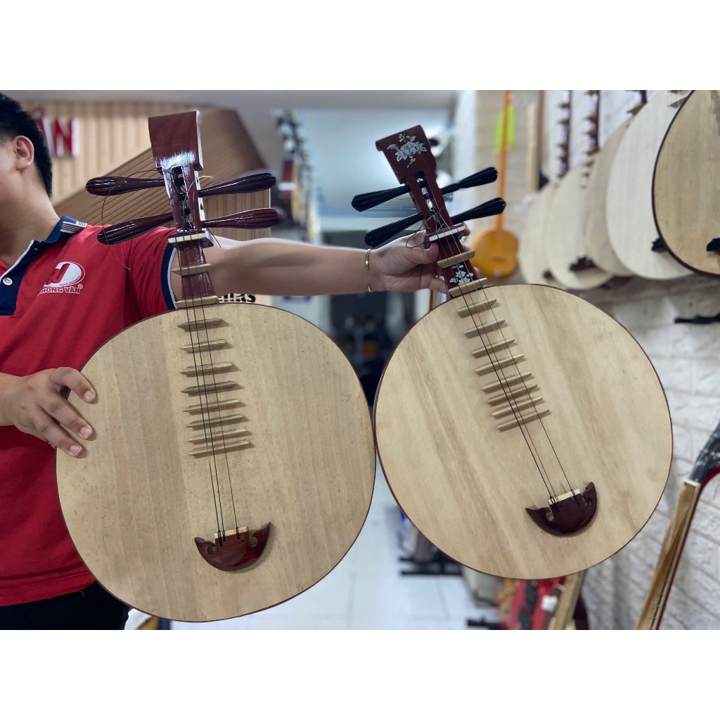 Đàn tứ tròn gỗ hương đỏ khảm trai