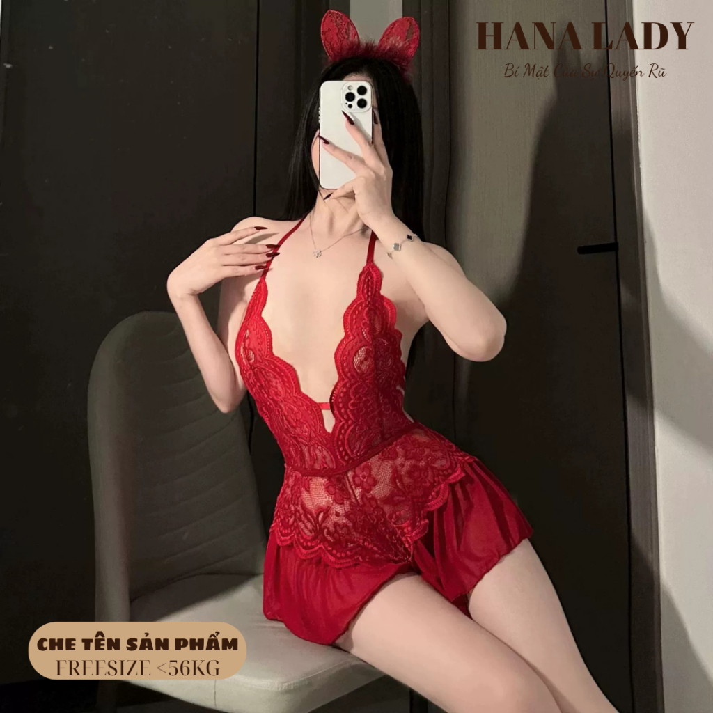 Đồ Ngủ Sexy, Bodysuit Ren Phối Dây Lưng Hở Đáy Gợi Cảm VN529 | BigBuy360 - bigbuy360.vn
