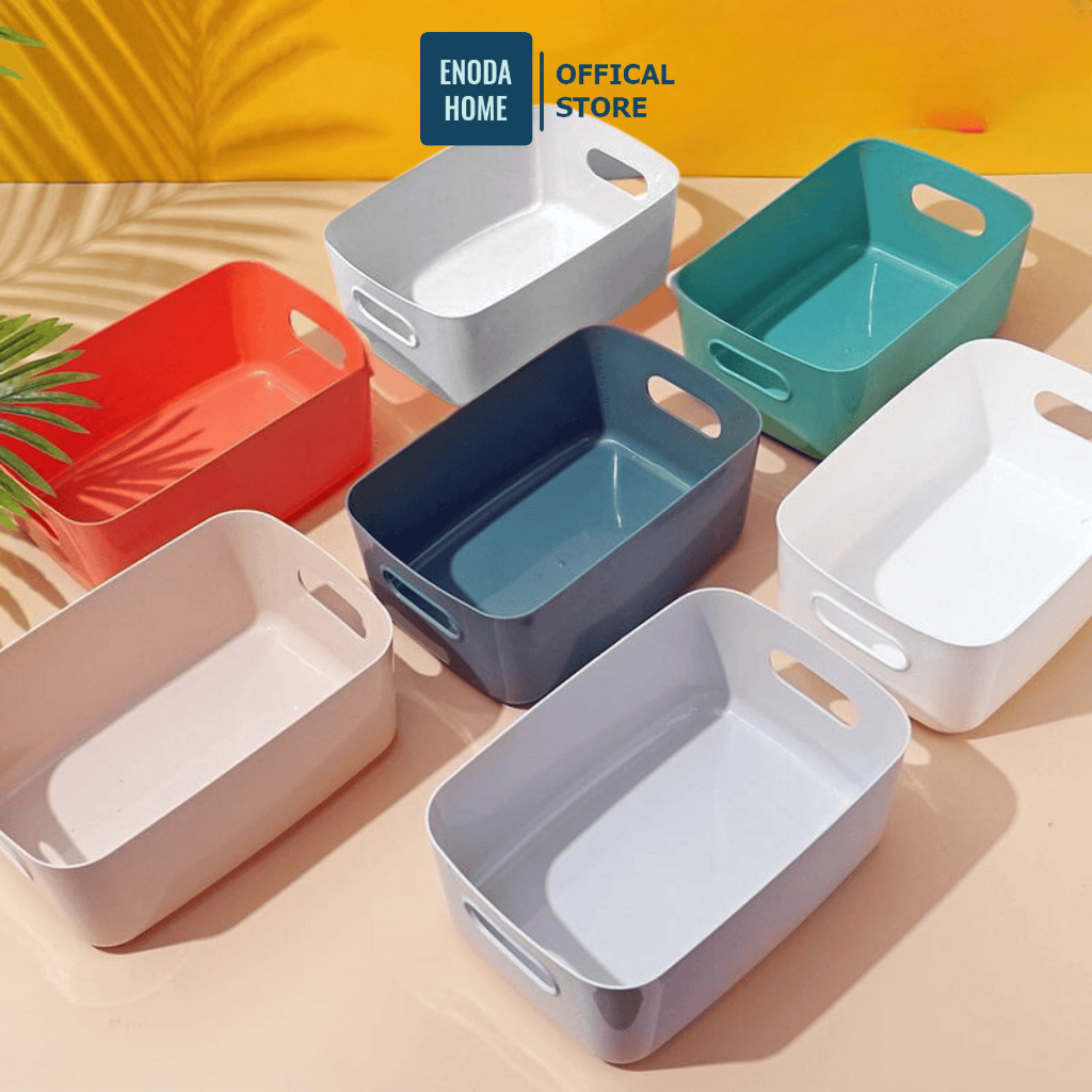 Hộp Nhựa Đựng Đồ Nhiều Màu Nhiều Kích Thước, Khay Nhựa Đựng Đồ Có Tay Cầm Tiện Dụng Q001